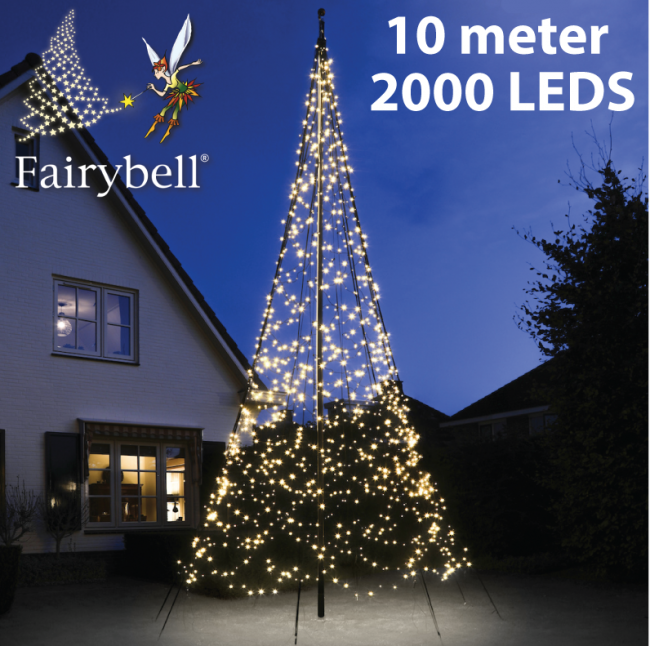 Trunk bibliotheek inkomen bende Fairybell® kerstboom 2000 led (10 meter mast) ACTIE